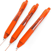 Pentel BL107 EnerGel X Retractable Rollerball Pen - Orange - Pack of 3