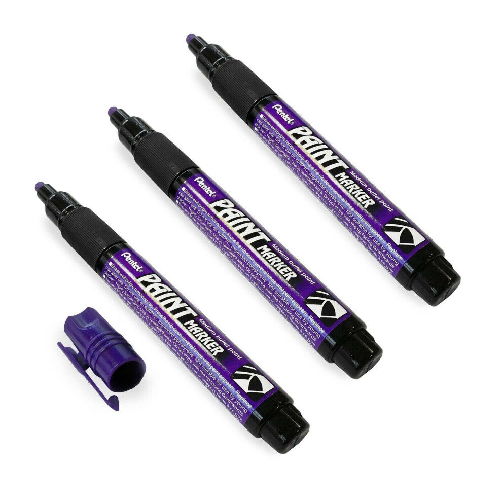 Pentel Permanent Cellulose Paint Marker Pens - MMP20 - Pack of 3 - Violet