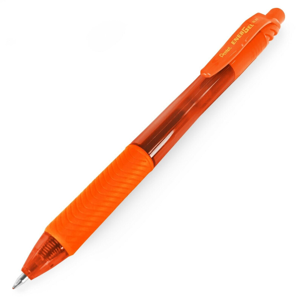 Pentel BL107 EnerGel X Retractable Rollerball Pen - Orange - Single Pen