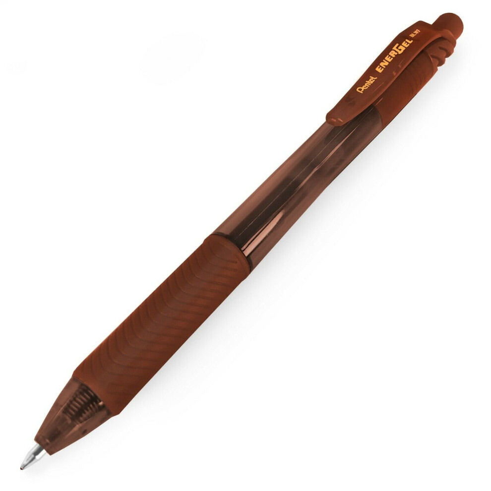 Pentel BL107 EnerGel X Retractable Rollerball Pen - Brown - Single Pen