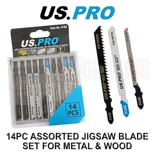 us pro US PRO 14PC Assorted Jigsaw Blade Set For Metal & Wood 9188