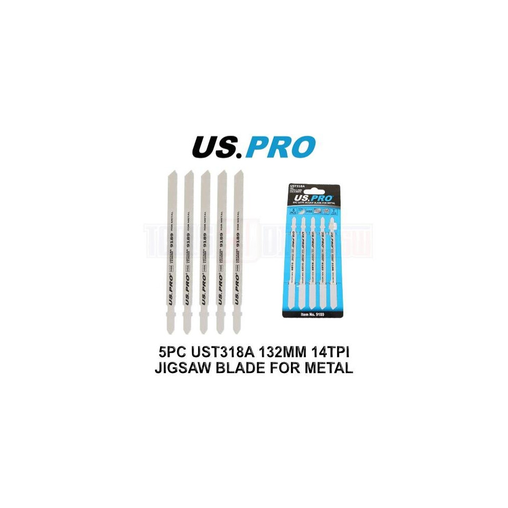 US PRO 5PC UST318A 132MM 14TPI Jigsaw Blade For Metal 9189