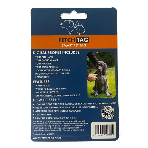 FetchTag Smart Pet Tag Collar ID Tag for Cats or Dog 1