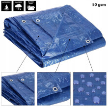 (3m x 5m) TARPAULIN, BLUE WATERPROOF, REINFORCED, HEAVY DUTY WITCH EYELETS 50 gsm