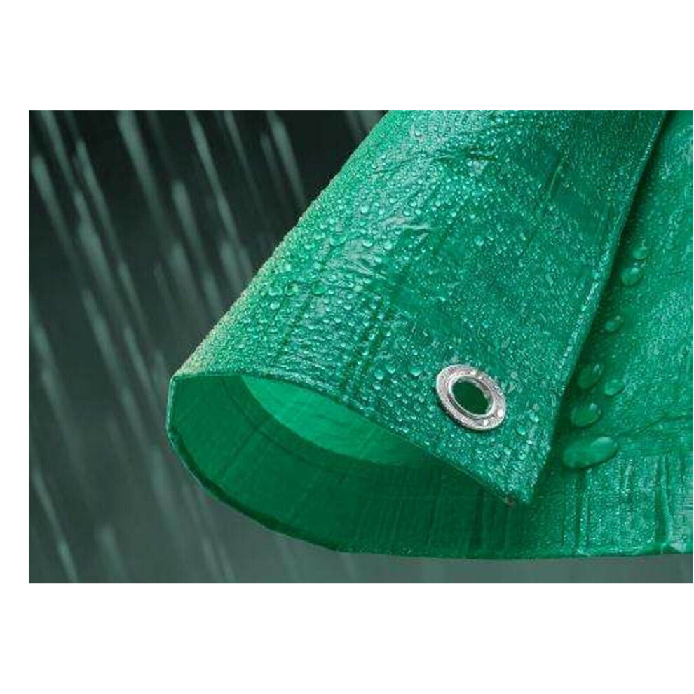 (5m x 6m) GREEN WATERPROOF TARPAULIN, REINFORCED, HEAVY DUTY WITCH EYELETS 90 gsm