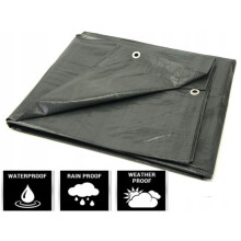 (2m x 3m) GRAY HEAVY DUTY TARPAULIN WEATHER-RESISTANT SUN-PROOF REINFORCED 80G/SQM