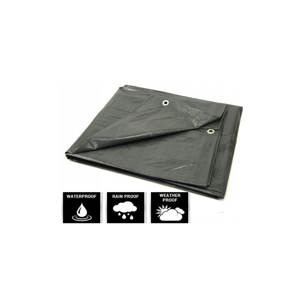 (3m x 3m) GRAY HEAVY DUTY TARPAULIN WEATHER-RESISTANT SUN-PROOF REINFORCED 80G/SQM