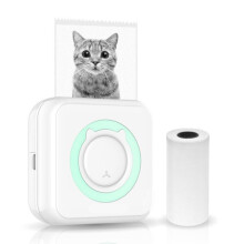 (C15 Blue with 1Roll) Mini Cute Shape Portable Label Printer C15 Thermal Printing Wireless Impresoras 57mm Paper Photo Inkless Sticker