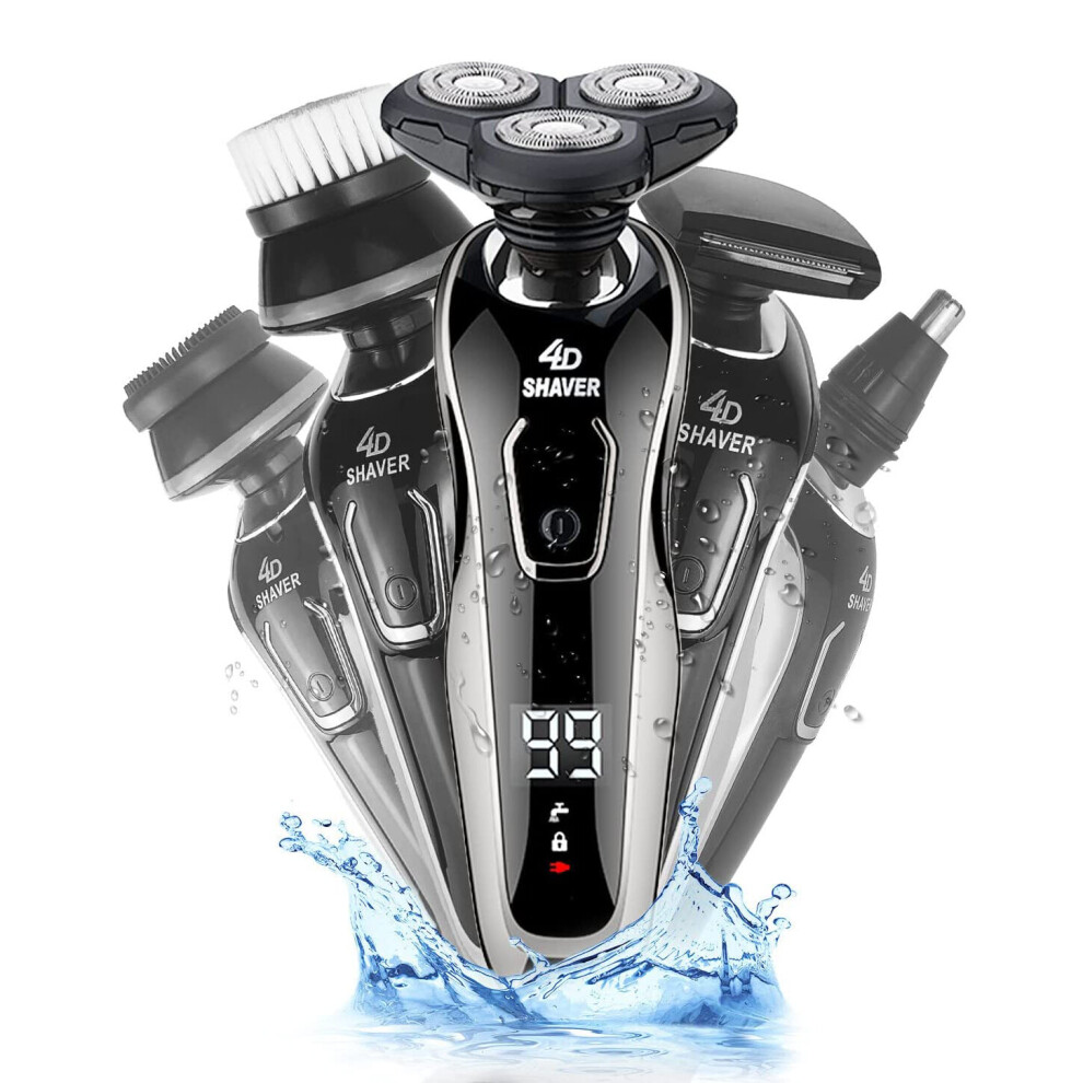 Electric Shaver 3 Heads Cordless Men Razor Wet and Dry Rotary Shaver