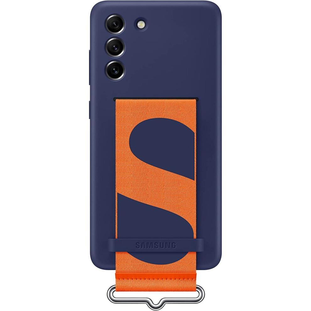 Samsung Galaxy S21 Fe Silicone Cover With Strap Navy - Ef-Gg990tnegww Not,Specified 8806094191844