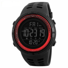 (Red) Men Sports Watches Waterproof Luminous Digital Military Watches