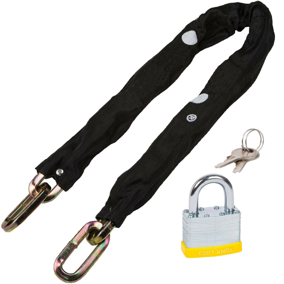 Security Chain & Padlock Heavy Duty Hardened Steel with Nylon Cover (8mm / 3ft)