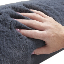 (90cm x 20cm x 20cm, Silver) Super Soft Deep Pile Faux Fur Draught Excluders