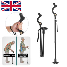 Adjustable Folding Walking Cane - Lightweight Aluminum Trekking Pole, 3-Piece Foldable, 100cm-124.7cm, Indoor/Outdoor