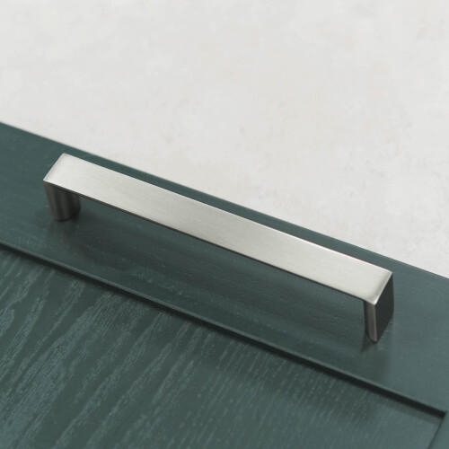 160mm Brushed Nickel Square D Handle Kitchen Cabinet 1