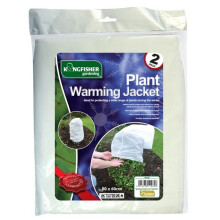 Pack of 2 Plant Warming Jacket Frost Fleece Covers 80cm x 60cm - Reusable & Machine Washable