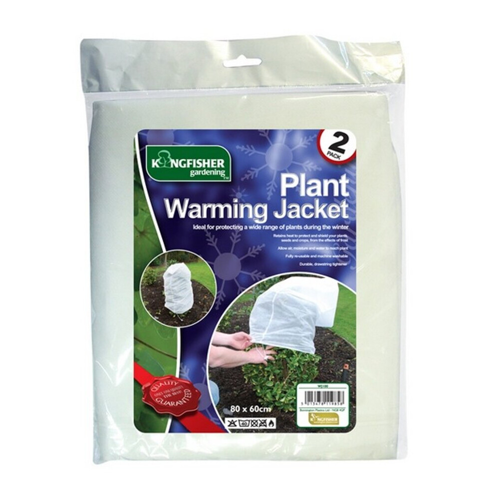 Pack Of 2 Plant Warming Jacket Frost Fleece Protection Covers 80cm