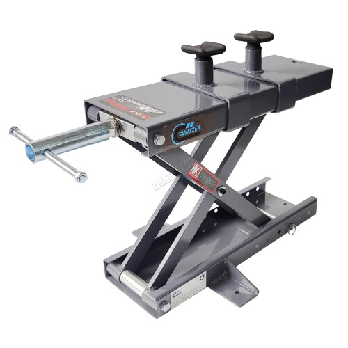 SwitZer 500KG Scissor Lift Jack Stand for Motorcycles, 9-43cm Adjustable Height, 1100LBS Capacity, Carbon Steel Repair Station (B282-038)