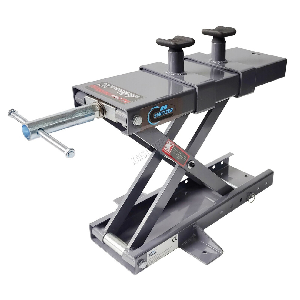 SwitZer 500KG Scissor Lift Jack Stand for Motorcycles, 9-43cm Adjustable Height, 1100LBS Capacity, Carbon Steel Repair Station (B282-038)-image-OPC-PB88ZR2-NEW