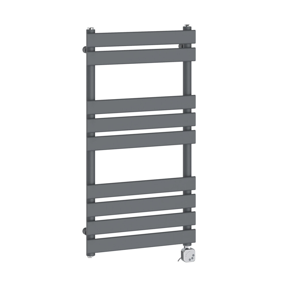 (950x500mm, Anthracite) NRG Pre-Filled Electric Heated Towel Rail Bathroom Radiator Thermostatic Warmer Ladder