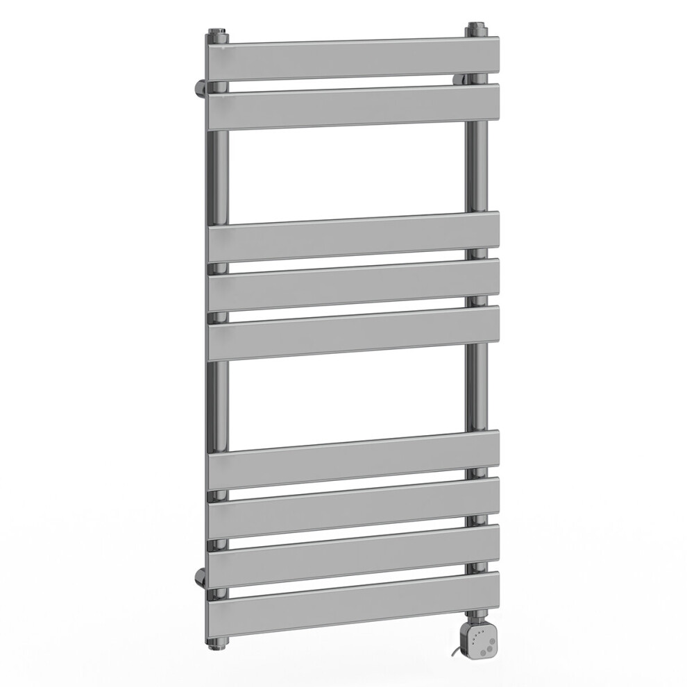 (950x500mm, Chrome) NRG Pre-Filled Electric Heated Towel Rail Bathroom Radiator Thermostatic Warmer Ladder