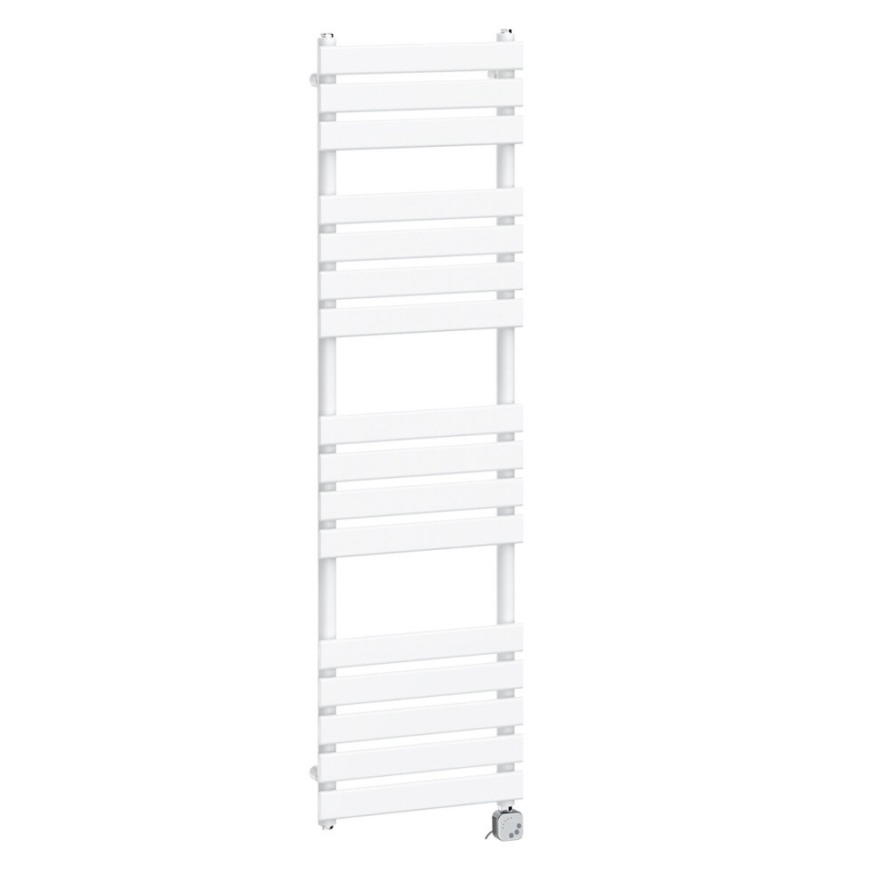 (1600x450mm, White) NRG Pre-Filled Electric Heated Towel Rail Bathroom Radiator Thermostatic Warmer Ladder