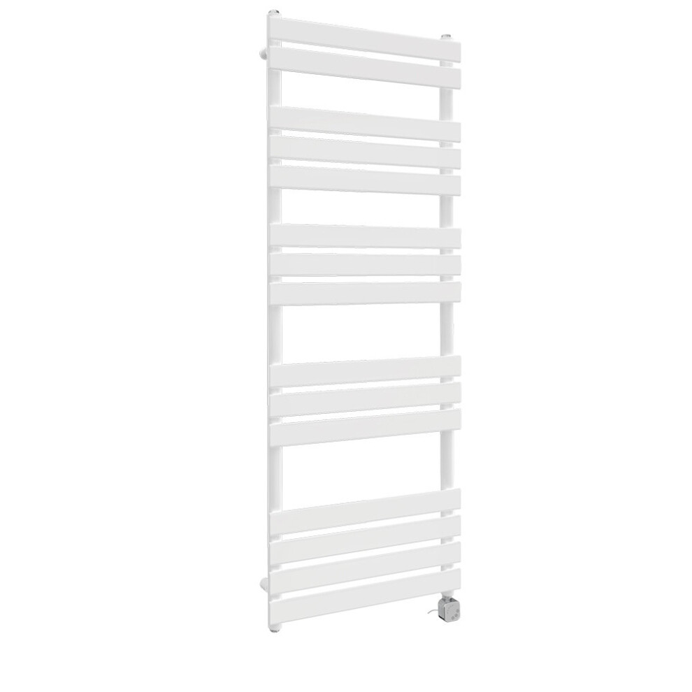 (1600x600mm, White) NRG Pre-Filled Electric Heated Towel Rail Bathroom Radiator Thermostatic Warmer Ladder