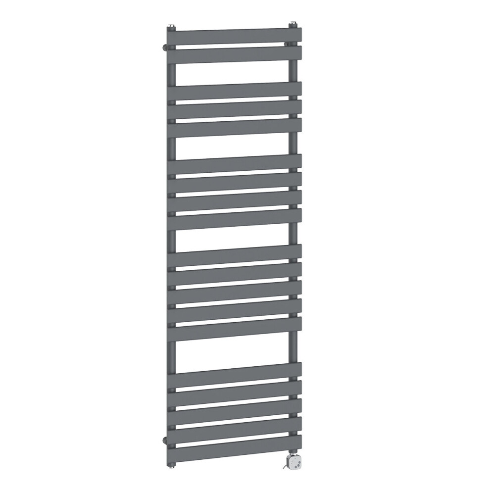 (1800x600mm, Anthracite) NRG Pre-Filled Electric Heated Towel Rail Bathroom Radiator Thermostatic Warmer Ladder