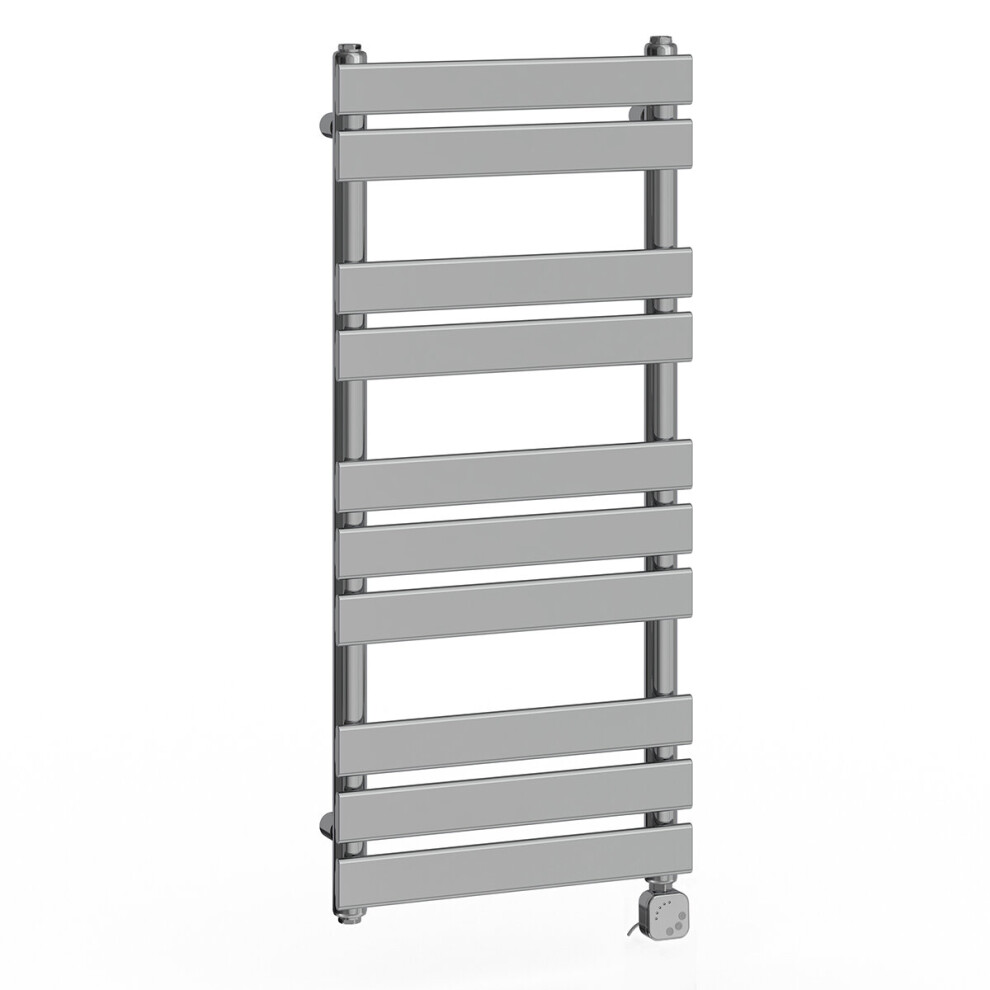 (1000x450mm, Chrome) NRG Pre-Filled Electric Heated Towel Rail Bathroom Radiator Thermostatic Warmer Ladder