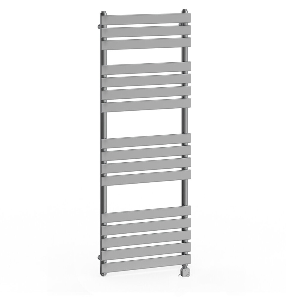 (1600x600mm, Chrome) NRG Pre-Filled Electric Heated Towel Rail Bathroom Radiator Thermostatic Warmer Ladder