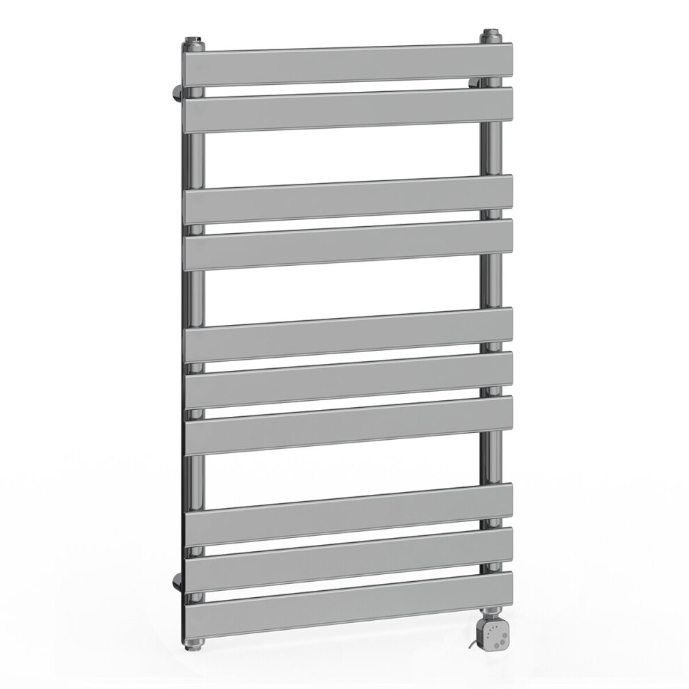 (1000x600mm, Chrome) NRG Pre-Filled Electric Heated Towel Rail Bathroom Radiator Thermostatic Warmer Ladder