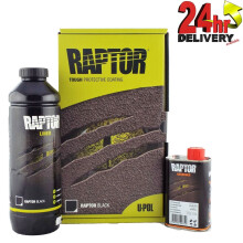 U-Pol Raptor Black 1 Bottle 710ml + 240ml Hardener Truck Coating Upol