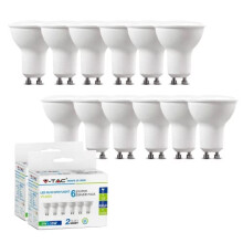 V-TAC GU10 LED Light Bulbs, Warm White 3000K, 35W Halogen Spotlight Equivalent, 5W 400lm, 110? Beam Angle, Pack of 12