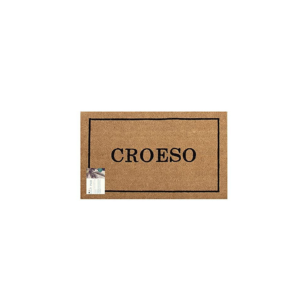 LPDoormats - welsh door mat Croeso - eco friendly coir doormat with non slip backing - country extra large doormat 90 x 60cm - indoor door mat -