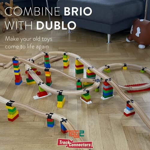 Kit de construction - TOY2 - Extra Basic - 8 connecteurs de voie - Compatible BRIO &amp; LEGO DUPLO 1