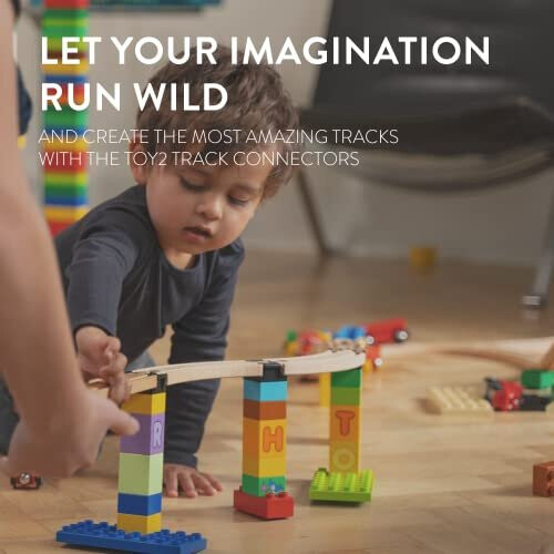 Kit de construction - TOY2 - Extra Basic - 8 connecteurs de voie - Compatible BRIO &amp; LEGO DUPLO 2