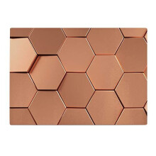 Glass Chopping Board Worktop Saver Kitchen Surface Heat Protector Rose Gold Pink Hexagon