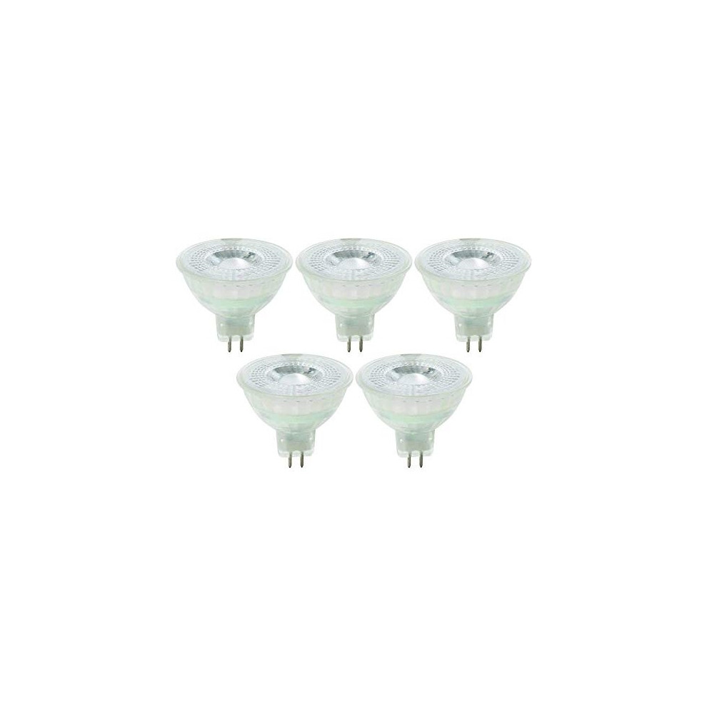 5 Pack Luceco GU5.3 MR16 LED Bulbs, 5W 370 Lumen Led Lamps - 4000k Neutral White, Non-Dimmable 35W Halogen Replacement