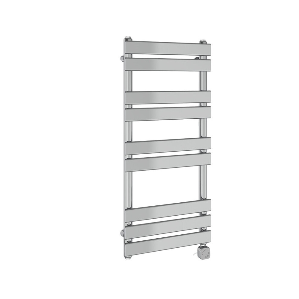 (1000x450mm, Chrome) NRG Pre-Filled Electric Heated Towel Rail Bathroom Radiator Thermostatic Warmer Ladder