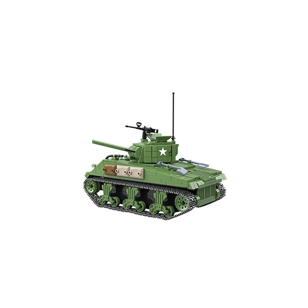 Leic Technic Sherman M4A1 Tank Model 726Pcs Building Block Simulation V12 Engine Medium Tank ww2 Swat Bricks Model Compatible with Lego