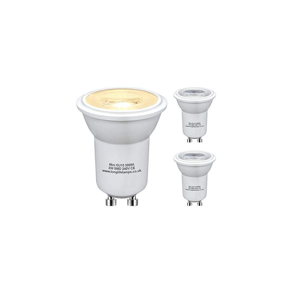 3 x 3w LED Small Mini GU10 35mm Light Bulb Warm White Replacement for Small Halogen Spotlight 240v MRGU10