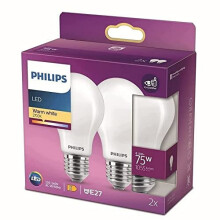 Philips LED Premium Classic A60 Frosted Light Bulb 2 Pack [E27 Edison Screw] 8.5W - 75W Equivalent , Warm White 2700K, Non Dimmable
