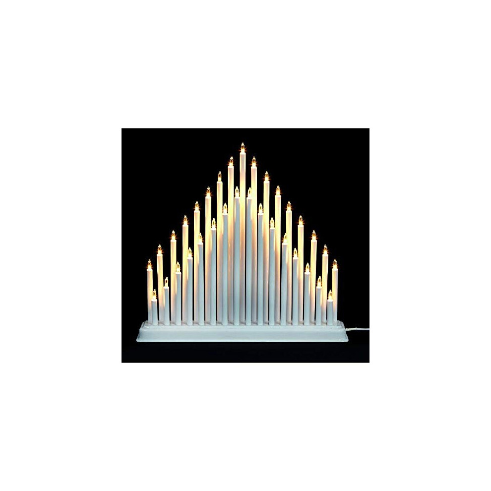Nordic Style 36cm Wide Arch 33 Warm White LED Bulbs Low Voltage Candle Bridge - Mains Operated LED Lights Candlebridge with 2m Lead Wire