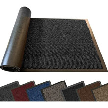 Trendmakers Medium Anthracite/Black Door Mat Dirt Trapper Non Slip Welcome Entrance Indoor/Outdoor Rubber Backed Doormat Runner Barrier Mats Rug Pvc