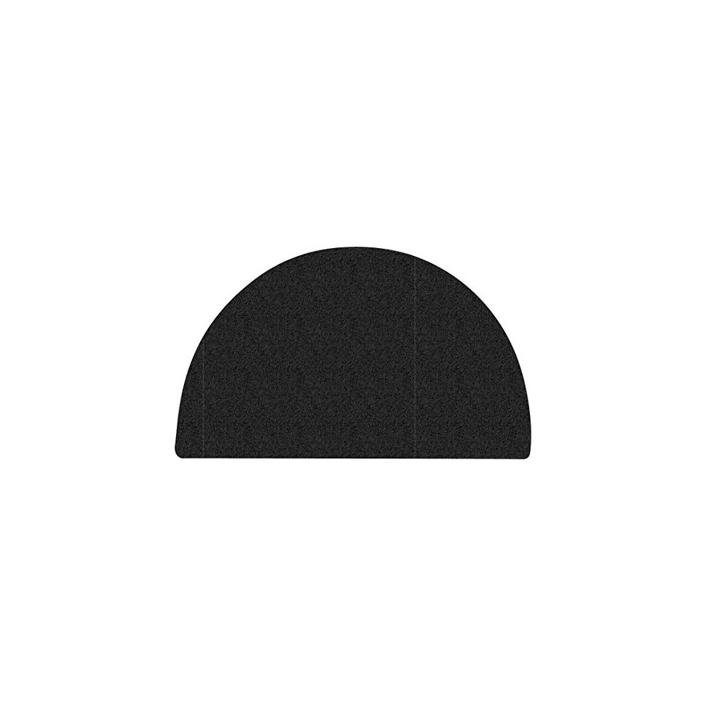 Nicoman Easy-Clean & Dirt-Trapper Barrier Half Circle Moon Doormat?Non-Shedding & Jet-Washable Outdoor Spaghetti Doormats (Black, 70x44cm)