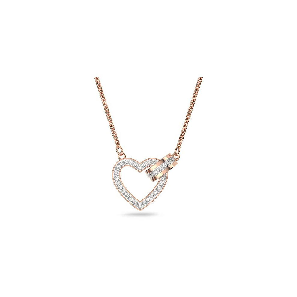 Swarovski Heart Necklace, Clear Pav? Crystal on Rose Gold Plated Setting, from the Lovely Collection