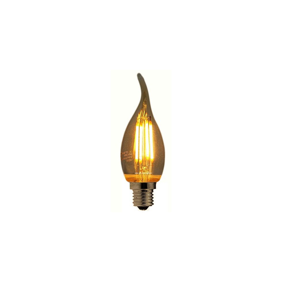 Retro Vintage LED 4w Candle Edison Style Filament Bulb Smoked Gold Glass E14 Small Edison Screw