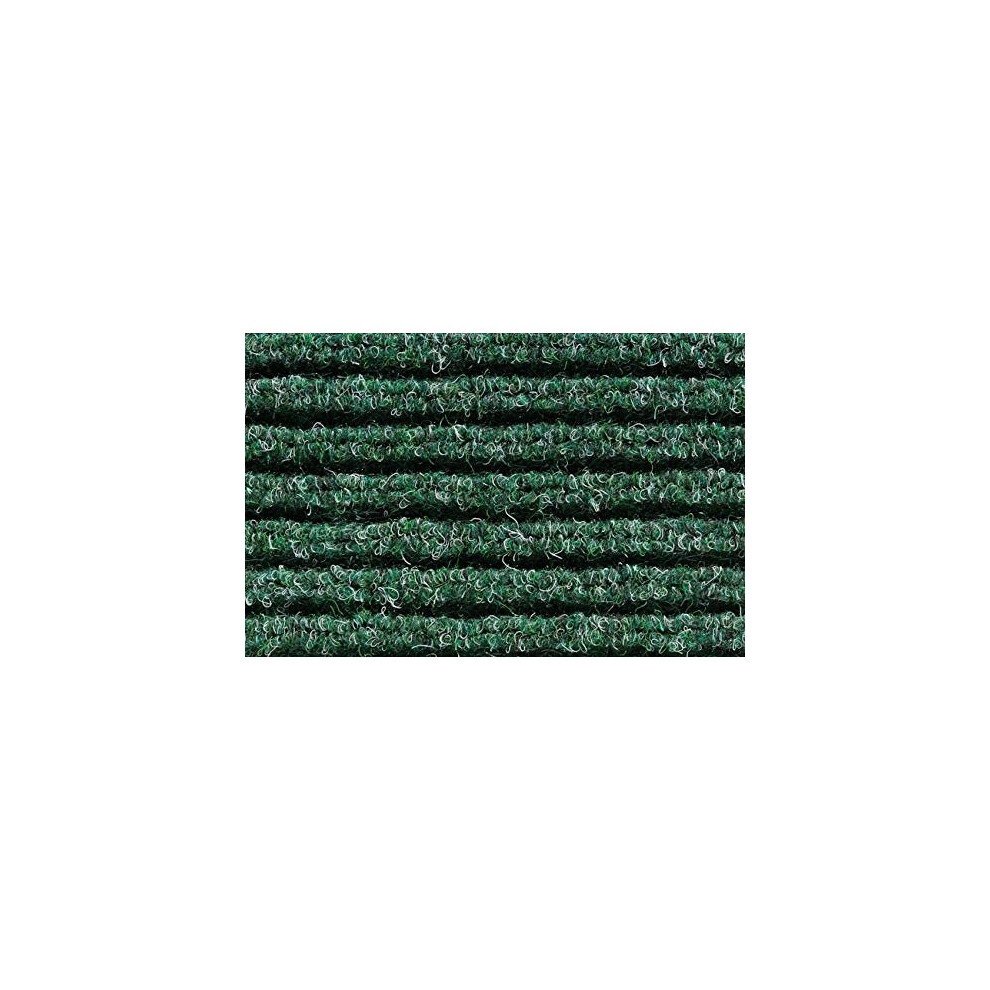 Mallin Double Ribbed Mat Polypropylene Traditional Scraper Entrance Doormat 80cm x 50cm (Green)