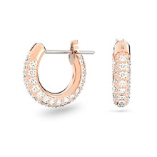 Swarovski Stone Hoop Earrings, Small, White, Rose Gold-Tone Plated