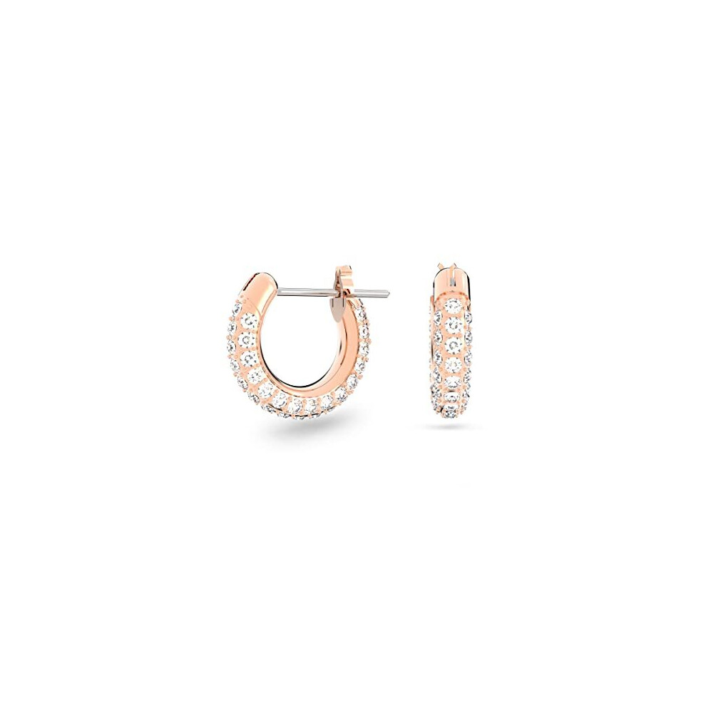 Swarovski Stone Hoop Earrings, Small, White, Rose Gold-Tone Plated